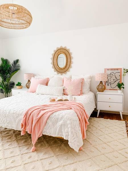 Ivory Diamond Textured Trellis Tassel Area Rug | Rugs USA