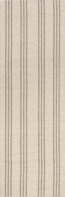 Ivory Hawthorn Striped Wool 2' 6"" x 8' rug | Rugs USA