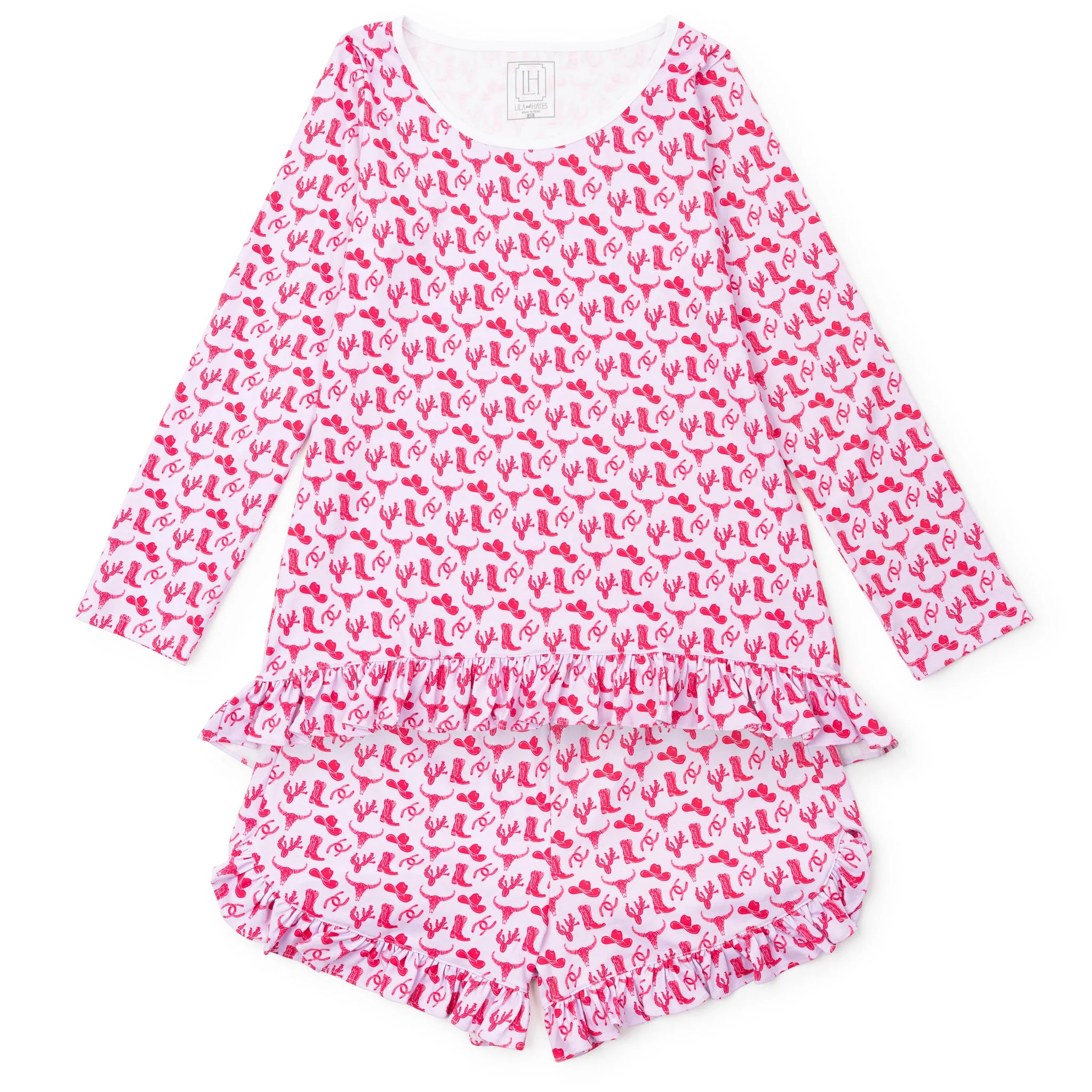 Kathryn Women's Pajama Short Set - Wild West Pink | Lila and Hayes