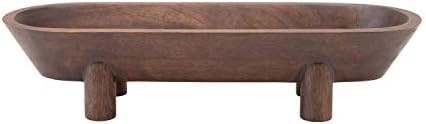 Bloomingville Mango Wood Footed Tray, Walnut Finish Bowl, Brown | Amazon (US)
