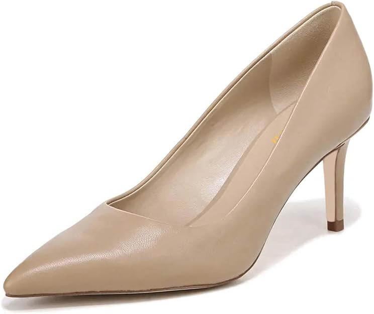 miss left Womens Trendy Mid High Heel Closed Pointy Toe Pumps Stiletto Heeled Slip On Shoes for C... | Amazon (US)