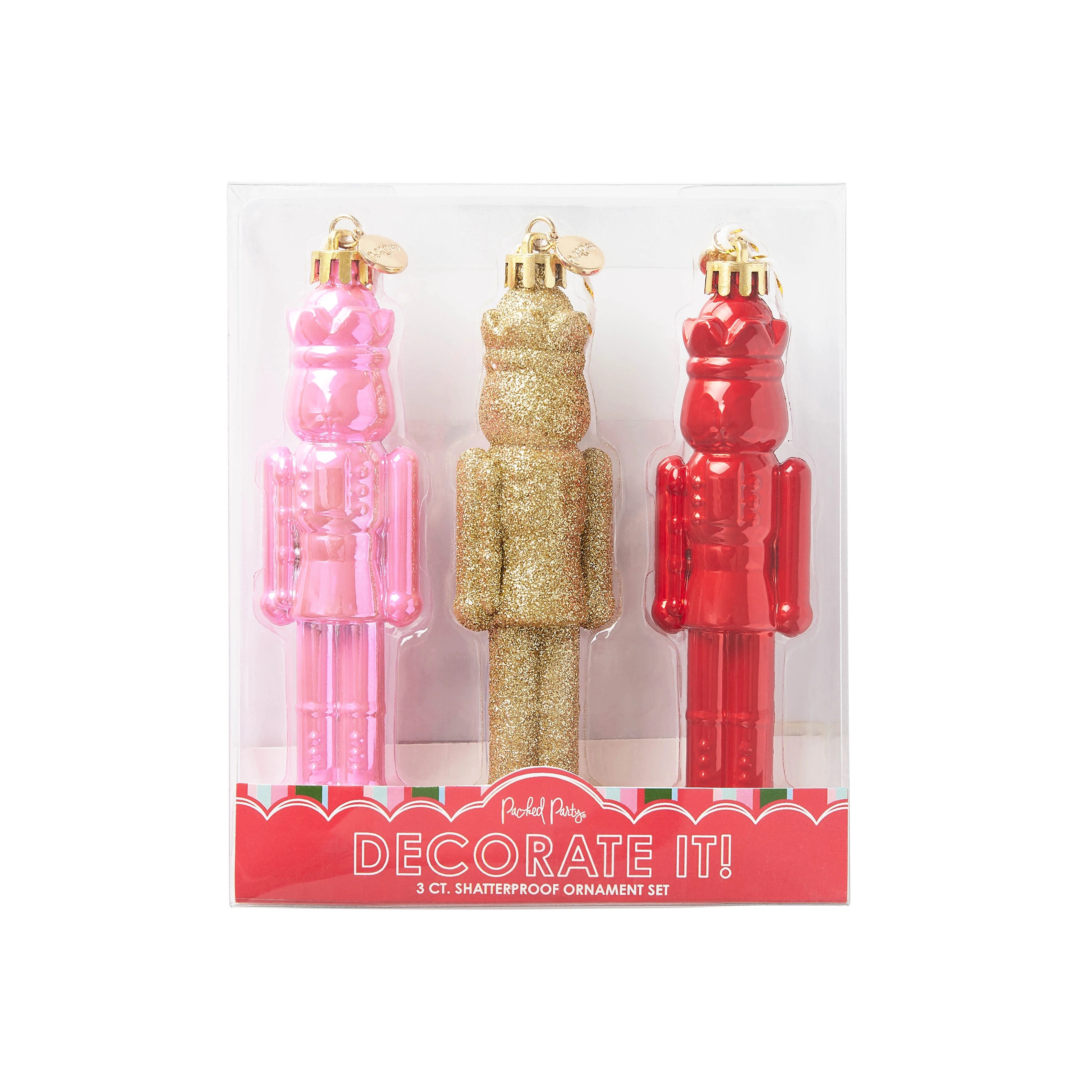 Packed Party Metallic & Glitter Nutcracker Ornament Set-3 Count | Walmart (US)