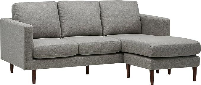 Amazon Brand – Rivet Revolve Modern Upholstered Sofa with Reversible Sectional Chaise, 80"W, Gr... | Amazon (US)