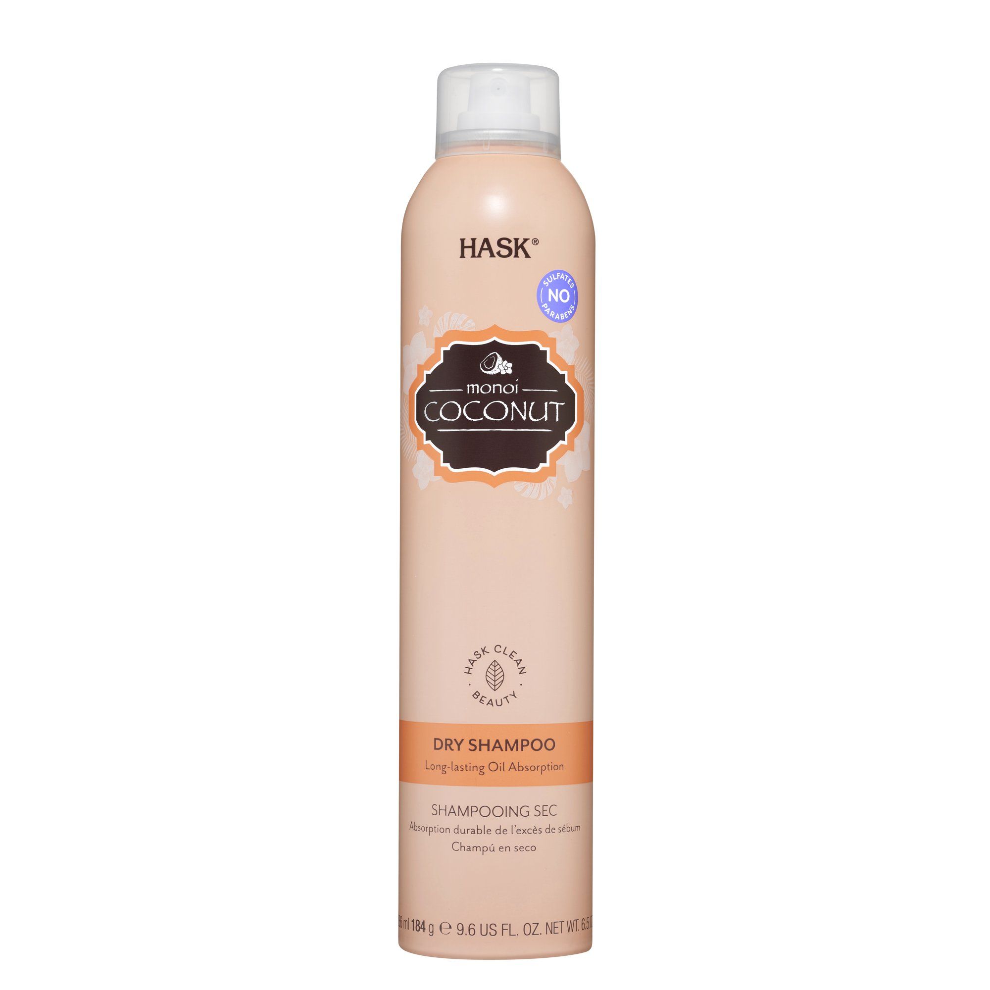 HASK Monoi Coconut Nourishing Dry Shampoo Aluminum-Free, rich coconut gourmand scent, 6.5 oz | Walmart (US)