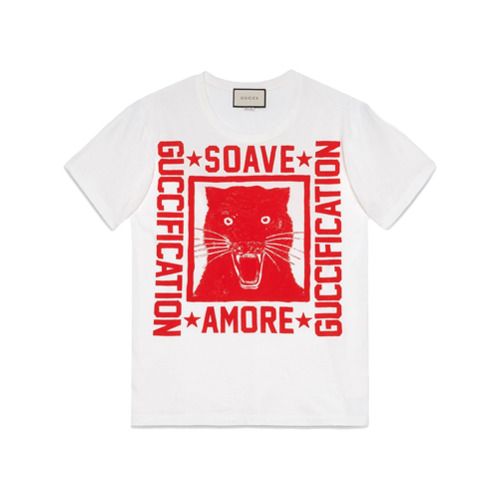 Gucci Camiseta estampa "Soave Amore Guccification" - Branco | FarFetch BR