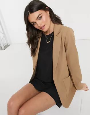 Vila blazer in camel | ASOS (Global)