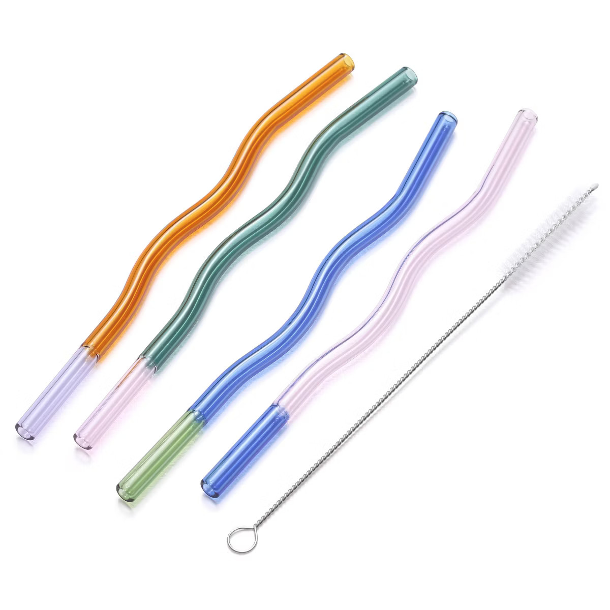 Wit & Delight 4ct Everyday Gifting Reusable Glass Straws with Cleaning Brush | Target