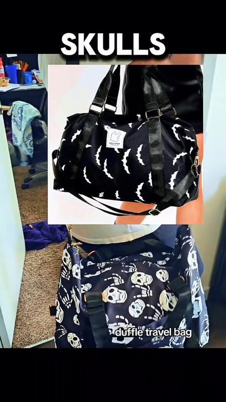 overnight vacation baggage travel bag, Skeleton Head Pattern.  #travel #vacation 

#LTKU #LTKStyleTip #LTKItBag