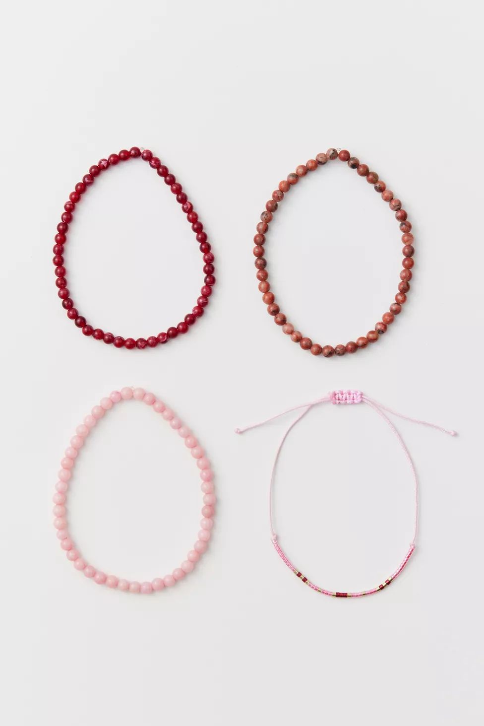 Pink & Red Beaded Bracelet Set | Urban Outfitters (US and RoW)