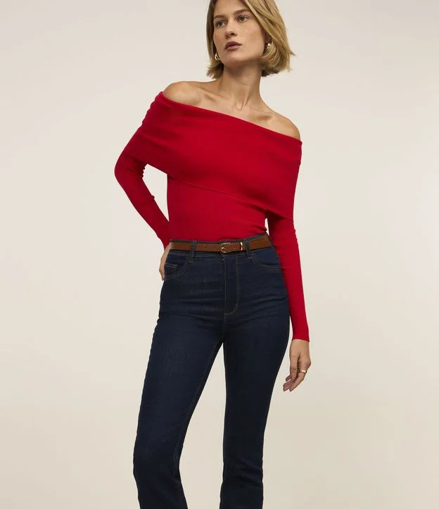 Calça Reta Jeans com Elastano Azul | Renner (BR)