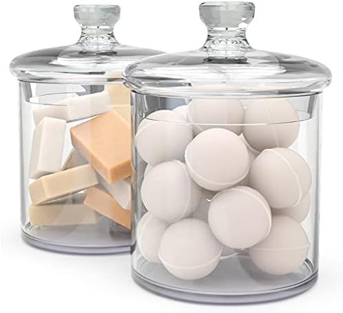 KooK Glass Apothecary Jar Set, Kitchen Storage Containers, Bathroom Jars, Airtight Lids, 36 Ounce... | Amazon (US)