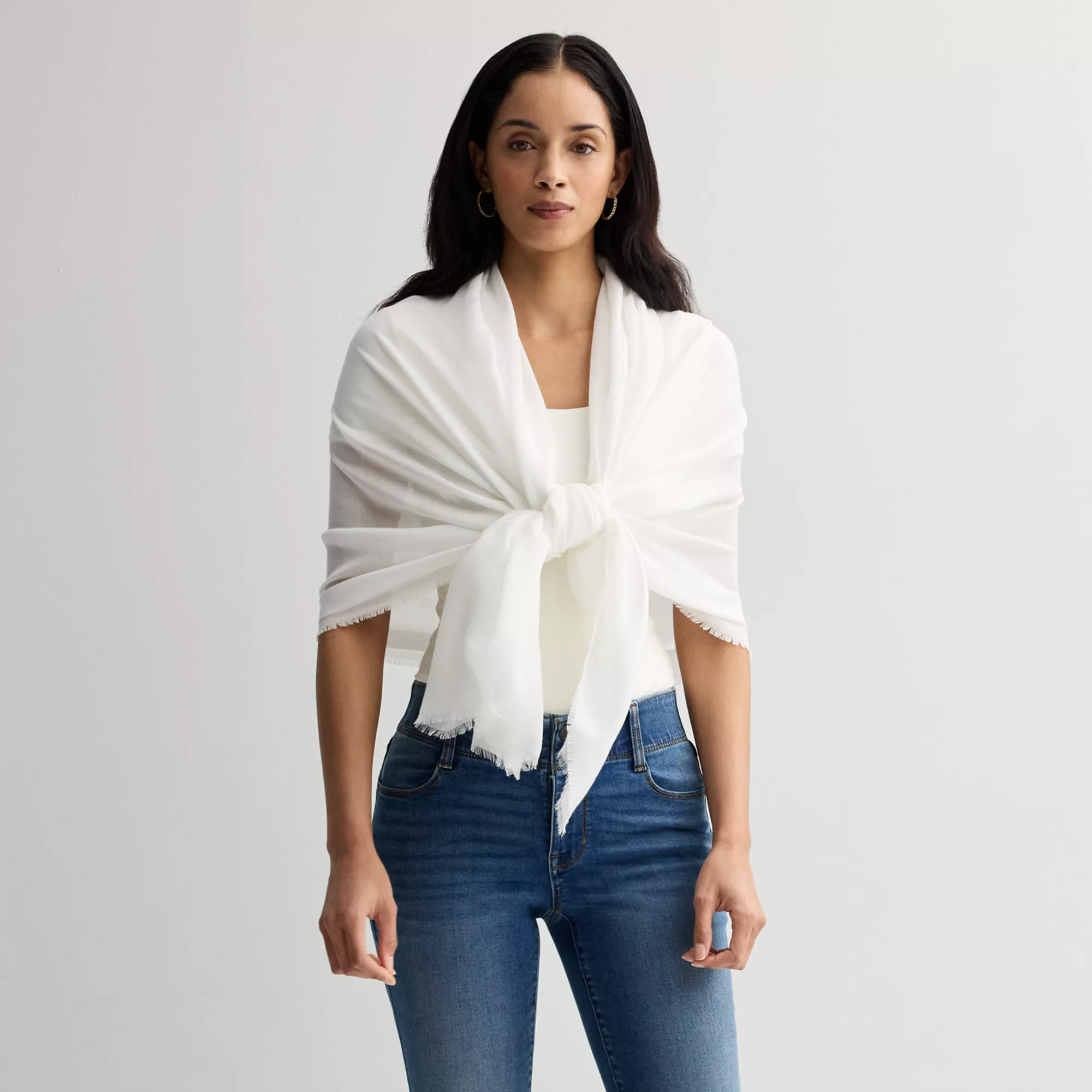 Women's Nine West Solid Oversized Gauze Wrap Scarf | Kohl's