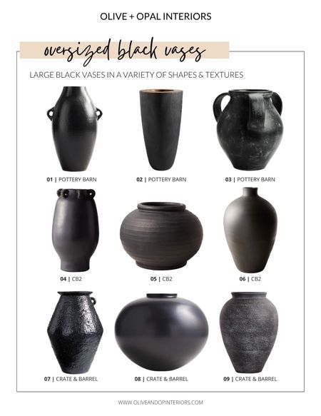 Check out this roundup of large black vases!
.
.
.
Black Urn Vase
Halloween Decor 
Seasonal Decor 
Fall Decor
Coffee Table Styling 
Modern
Transitional 

#LTKstyletip #LTKHalloween #LTKSeasonal