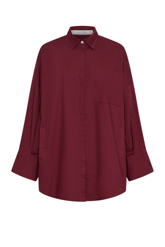 Oversized Shirt in Burgundy | Bohemian Traders