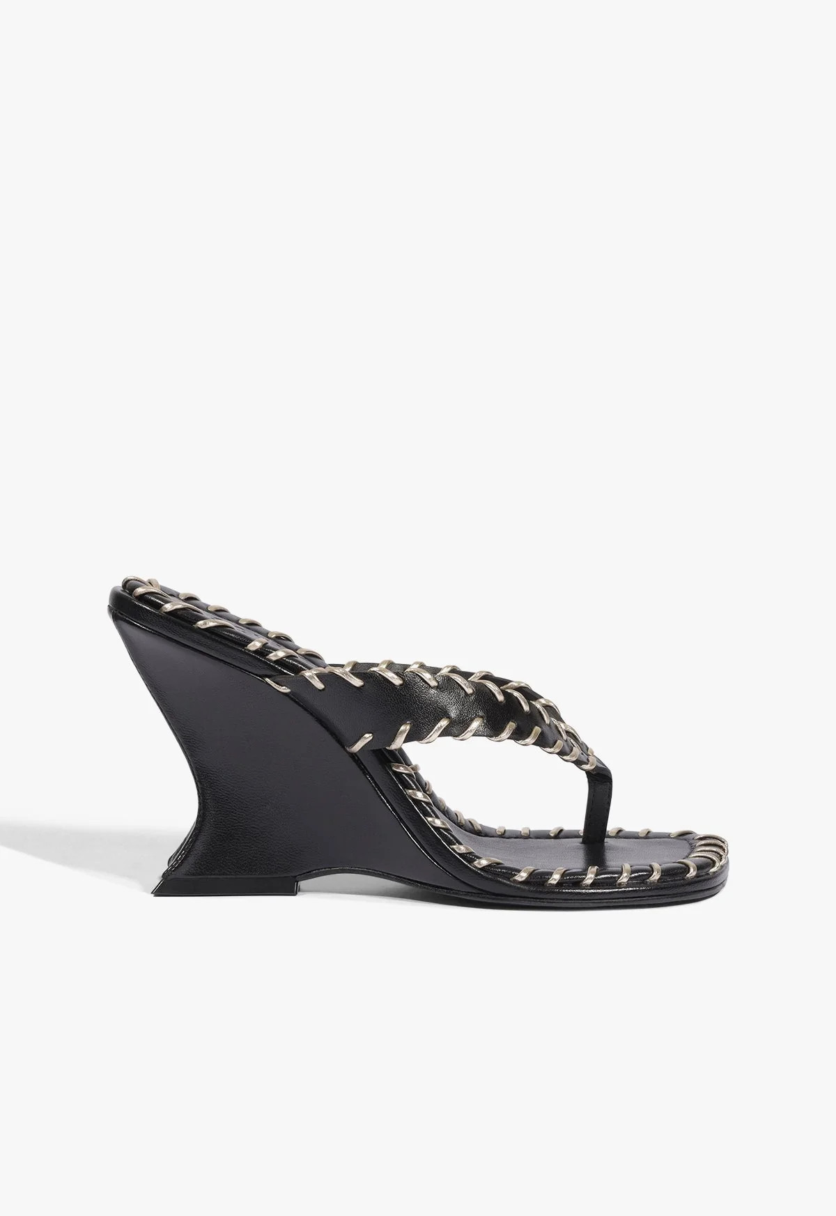 Maya Sewing Black High Wedge Sandal | Schutz (US)
