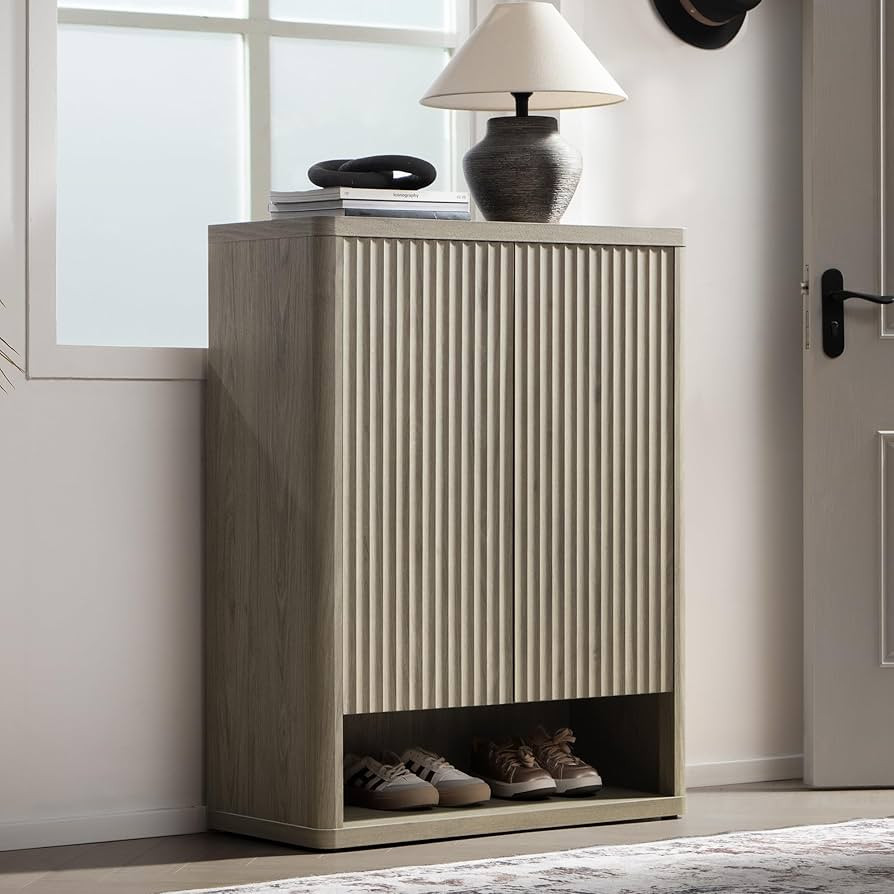 SICOTAS Shoe Cabinet 44" Tall Large Storage Organizer Cabinet Modern Wood Shoe Rack with Doors & ... | Amazon (US)