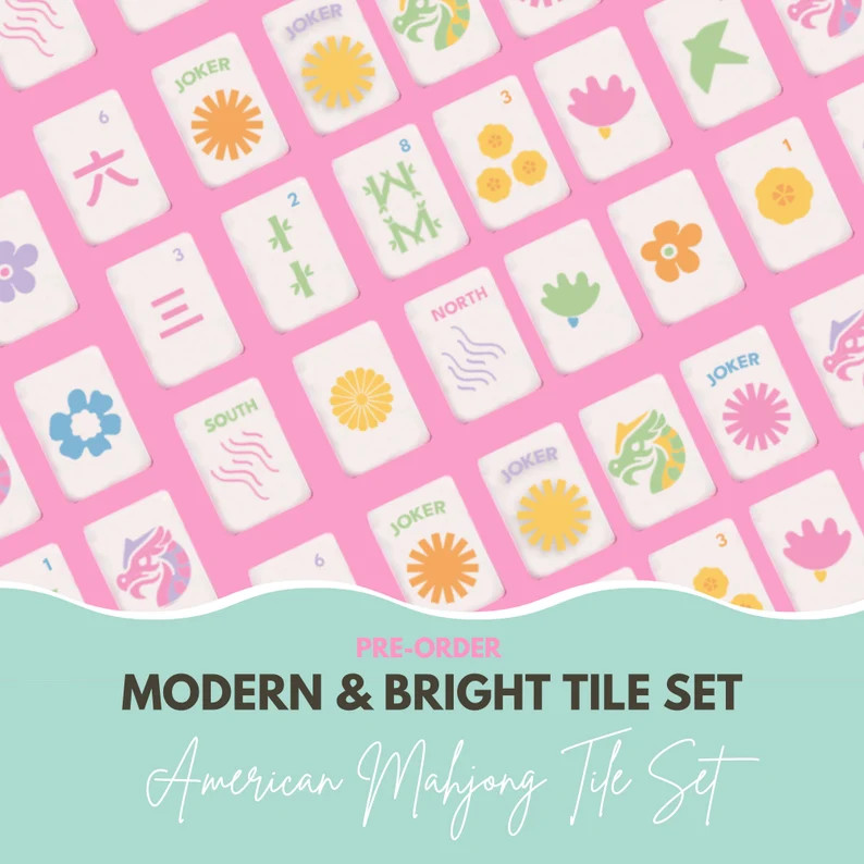 PRE-ORDER Modern Bright American Mahjong Tile Set pre-order - Etsy | Etsy (US)