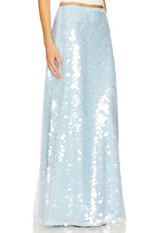x REVOLVE Calliope Maxi Skirt in Blue | Revolve Clothing (Global)