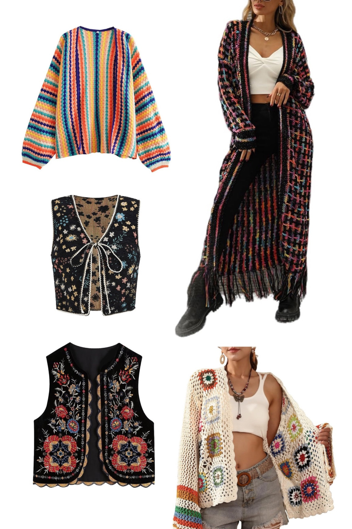 How fun and funky are these long cardigans and cardigan vests!? I love the boho vibe and wanna make it a little western! 

#LTKFindsUnder50 #LTKStyleTip #LTKFindsUnder100