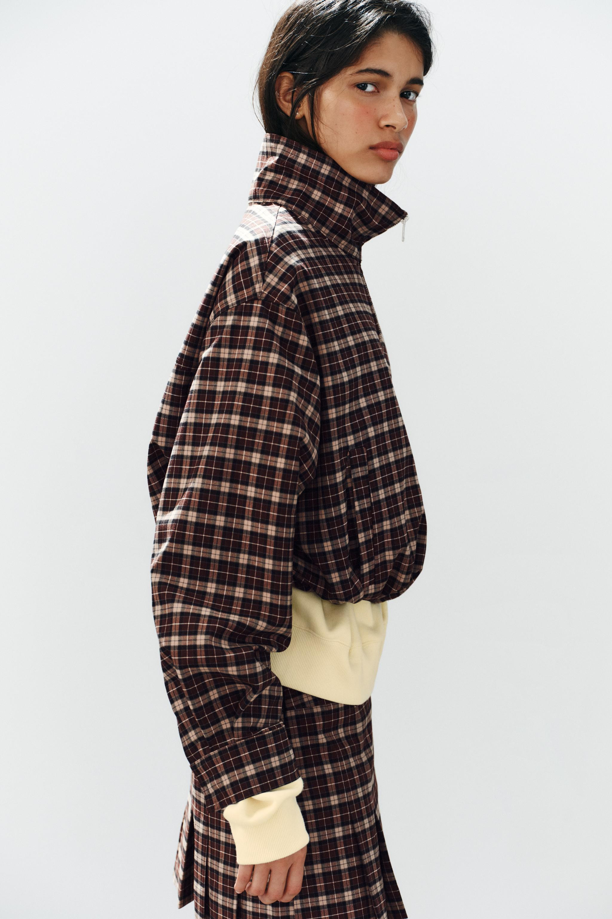 CHECKED ZIP JACKET | Zara UK