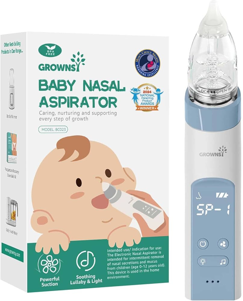 GROWNSY Nasal Aspirator for Baby, Electric Nose Aspirator for Toddler, Baby Nose Sucker, Automati... | Amazon (US)