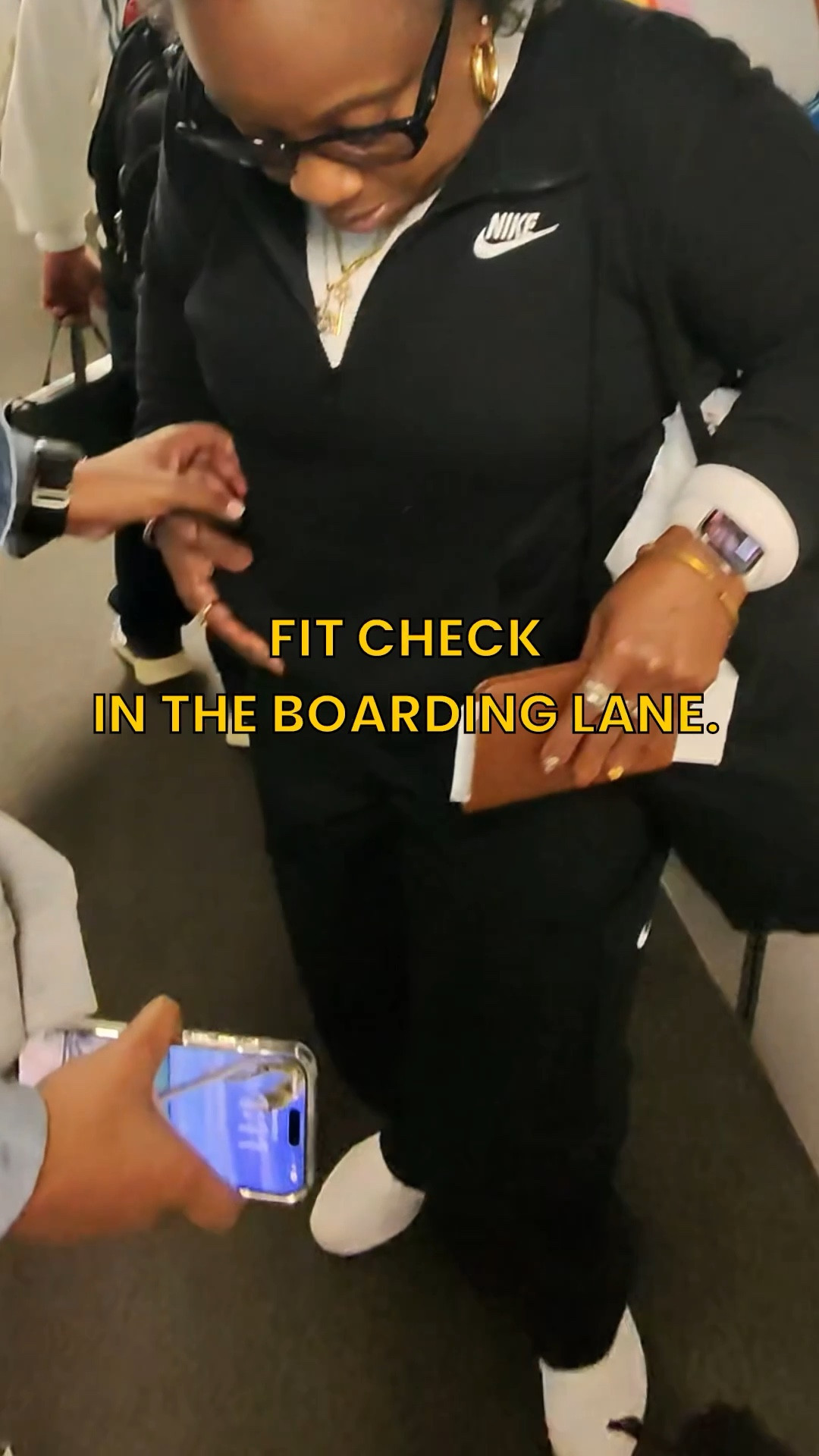 While we boarding our flight, my mom decided to give us a quick fit check of her Nike Travel outfit. 💁🏾‍♀️

#LTKTravel #LTKActive