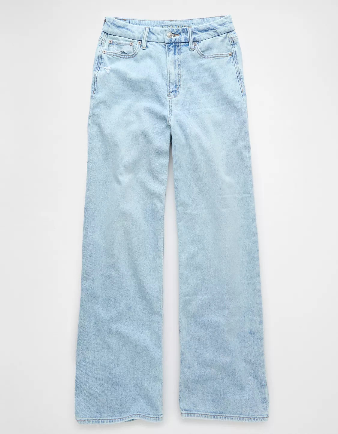 AE Dreamy Drape Stretch Curvy Super High-Waisted Baggy Wide-Leg Jean | American Eagle Outfitters (US & CA)