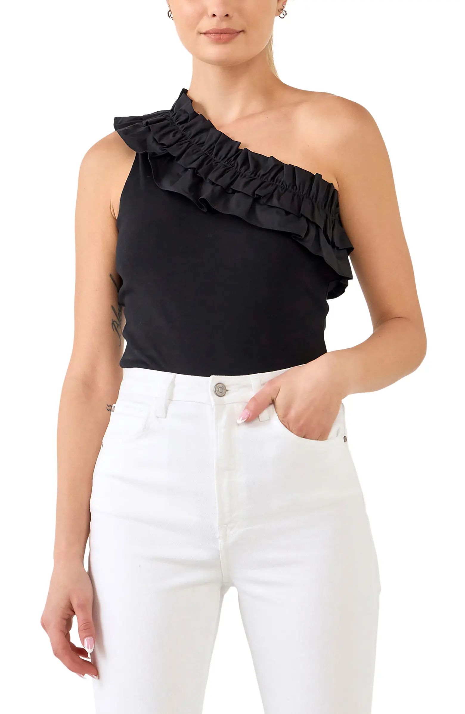 Ruffle One-Shoulder Bodysuit | Nordstrom