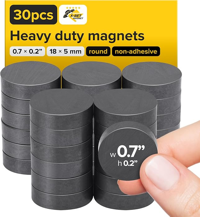 Ultra-Strong Ceramic Round Magnets (0.7x0.2/18x5mm, 30 pcs) - Heavy Duty Magnets, Non-Corrosive, ... | Amazon (US)