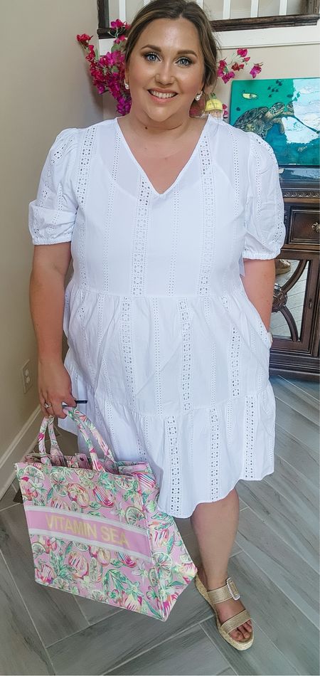 White eyelet for the summer that I’m not afraid to spill on because it did not cost me a lot! WIN! #walmartfind #walmartcreator #walmartfind #walmartfashion #livinglargeinlilly

this runs large ImO
Size XXL shown 

#LTKplussize #LTKfindsunder50 #LTKmidsize