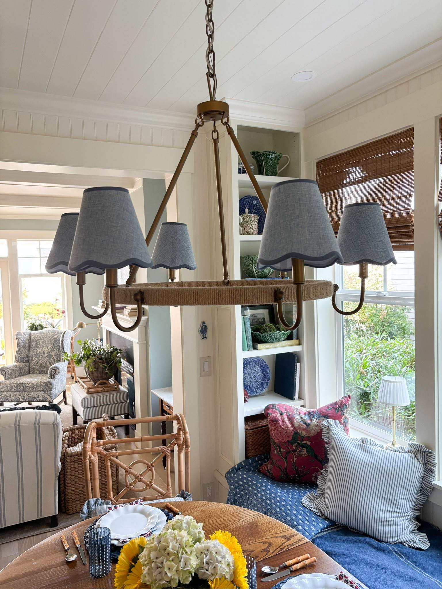 My jute and brass chandelier + shades (my light originally came with blue shades from Ballard but they don’t seem to sell my color anymore, but these scalloped ones from Amazon are adorable and fit perfectly!)

#LTKSaleAlert #LTKActive #LTKSeasonal