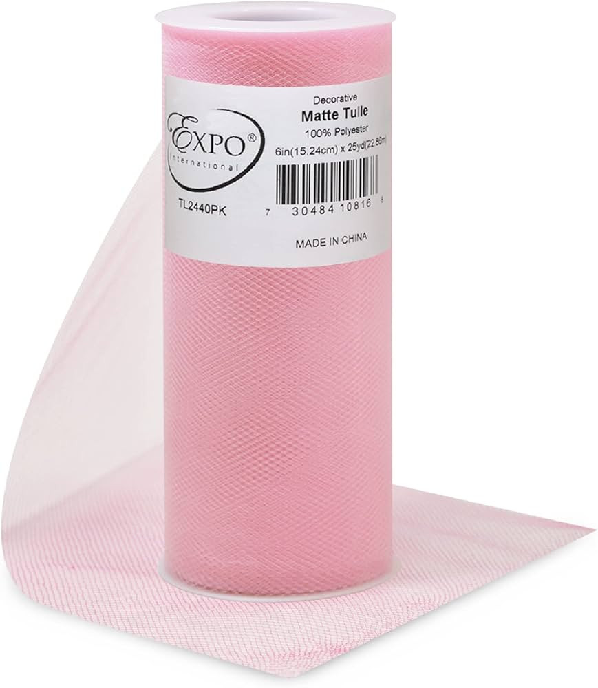 Expo International Decorative Matte Tulle, Roll/Spool of 6 Inches X 25 Yards, Polyester-Made Tull... | Amazon (US)
