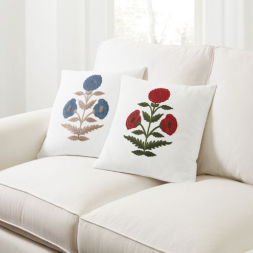 Dahlia Crewel Embroidered Pillow Cover | Ballard Designs, Inc.