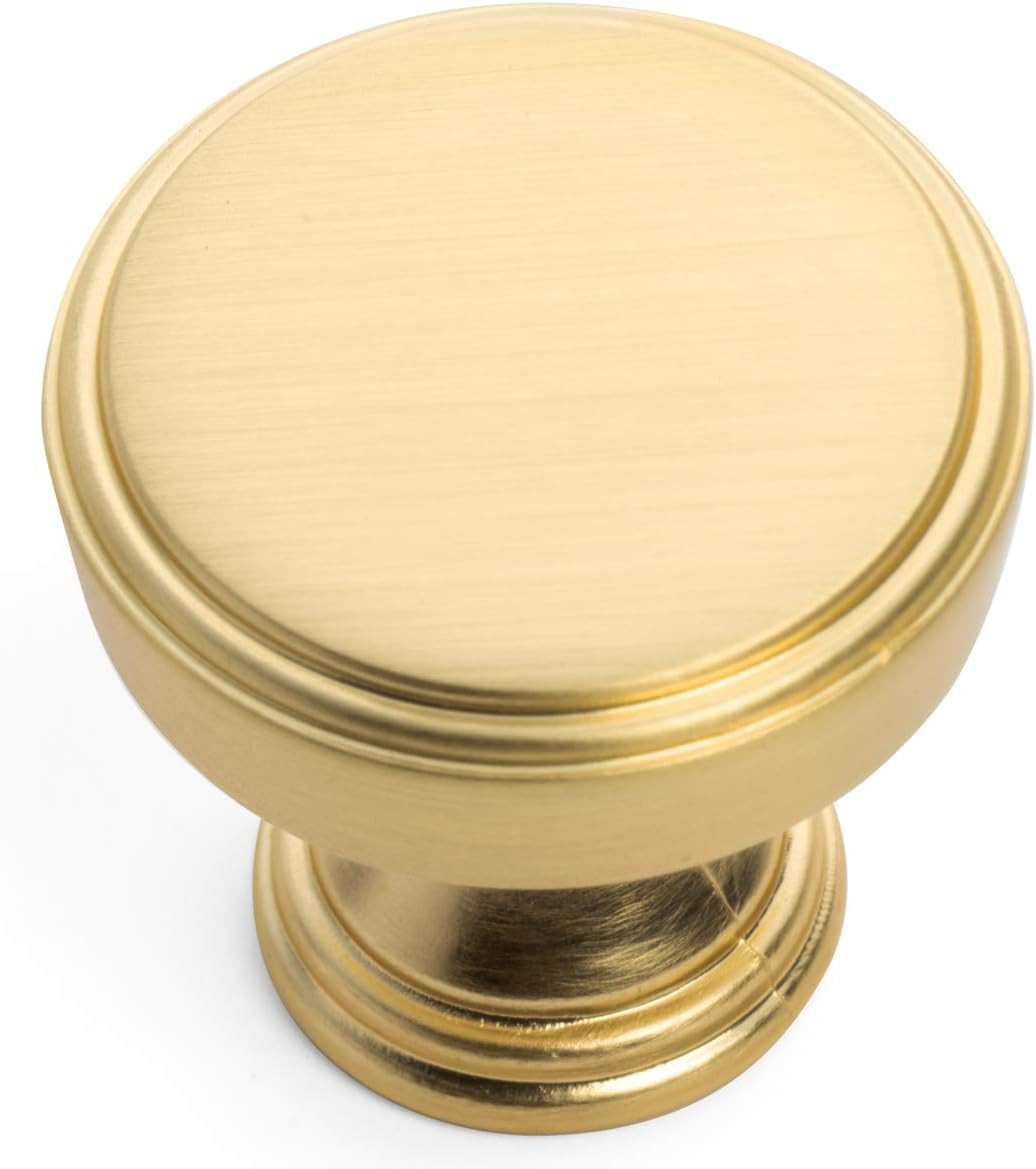 Cosmas® 1940BG Brushed Gold Cabinet Hardware Round Knob - 15/16" Diameter | Amazon (US)