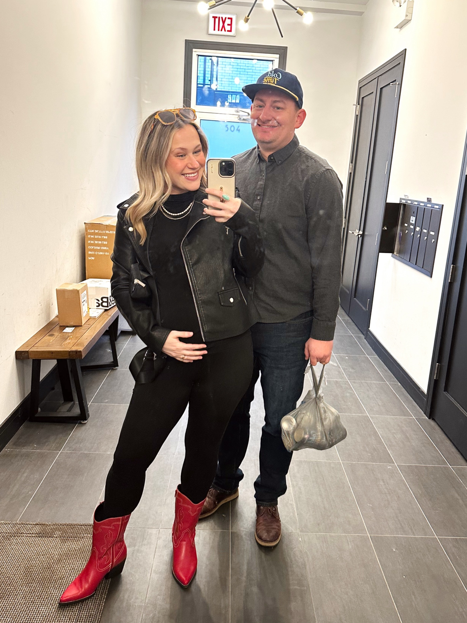 Maternity outfit idea / leggings are maternity, wearing my normal size in everything else. #maternity #outfitidea #casualoutfit #pregnancyoutfit 

#LTKsalealert #LTKshoecrush #LTKfindsunder50