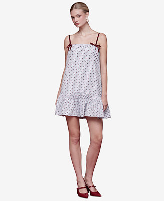 Women’s Bow Strap Baby Doll Mini Dress | Macy's