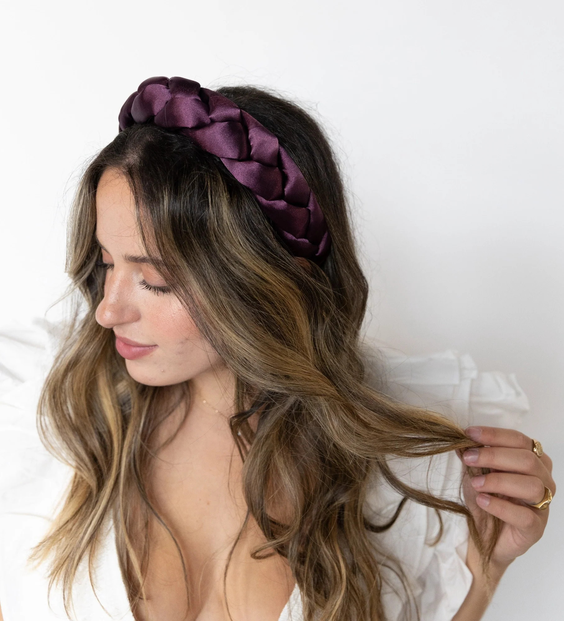 Merlot Braided Halo Headband | La Bella Shop