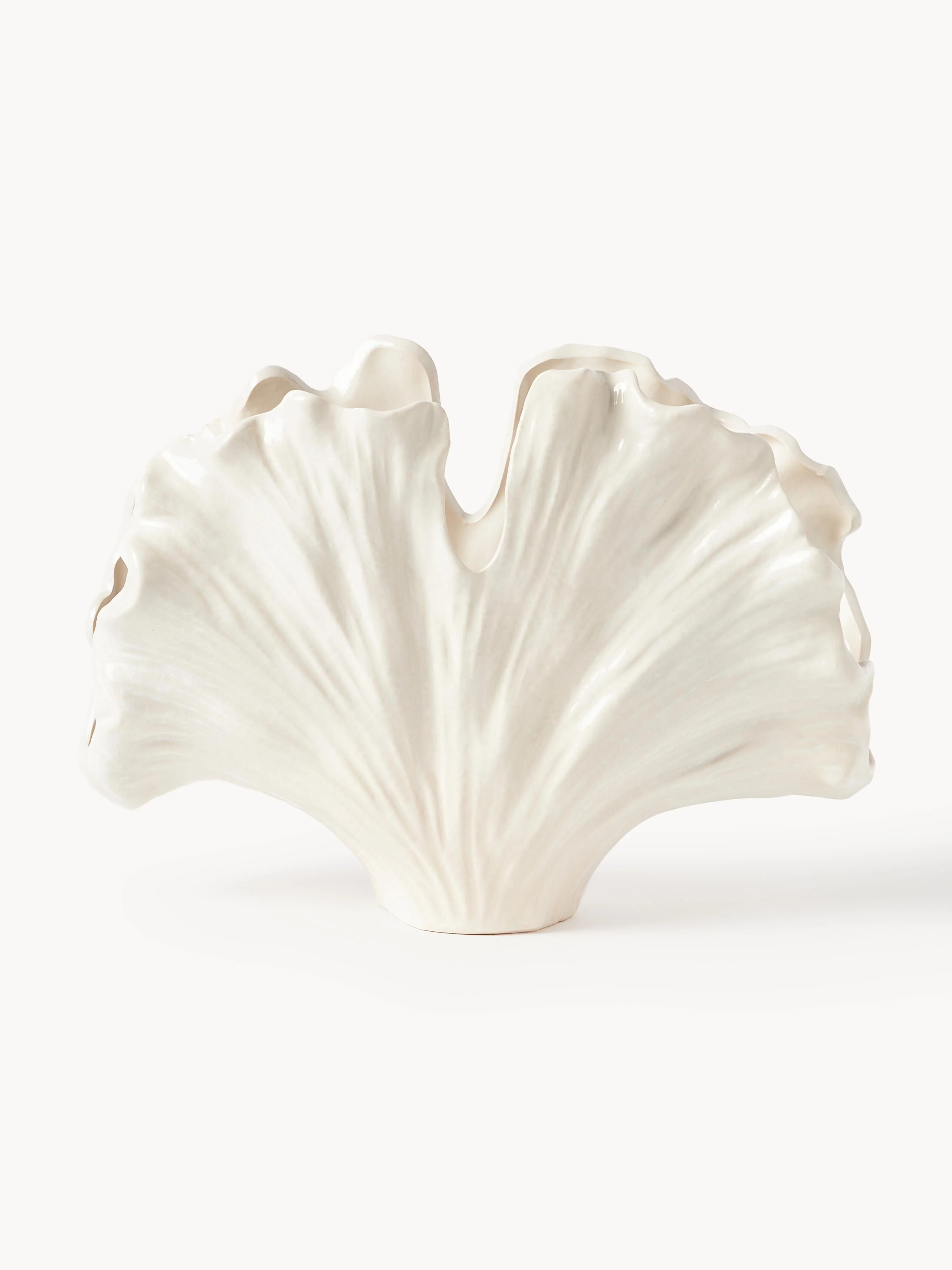 Vase Gingko in Muschel-Form, H 24 cm | Westwing EU
