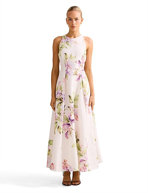 HomeBrandForever NewWomenDressesSOPHIA HIGH NECK PRINTED MIDI DRESS | David Jones (Australia & New Zealand)