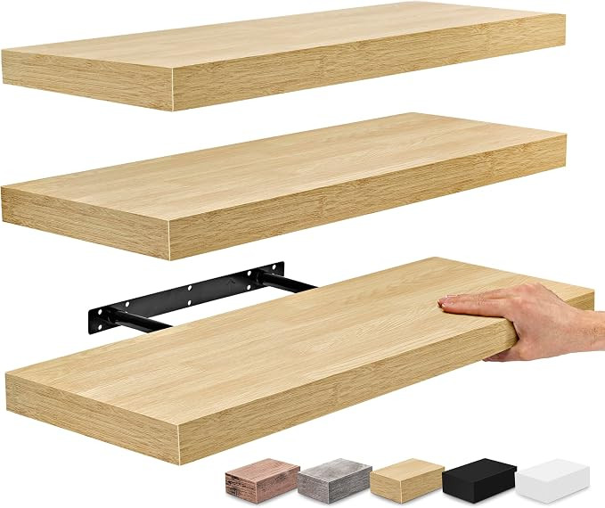 Sorbus Floating Shelves for Wall - 24" Bathroom Shelves, Wall Decor for Bedroom, Kitchen, Living ... | Amazon (US)