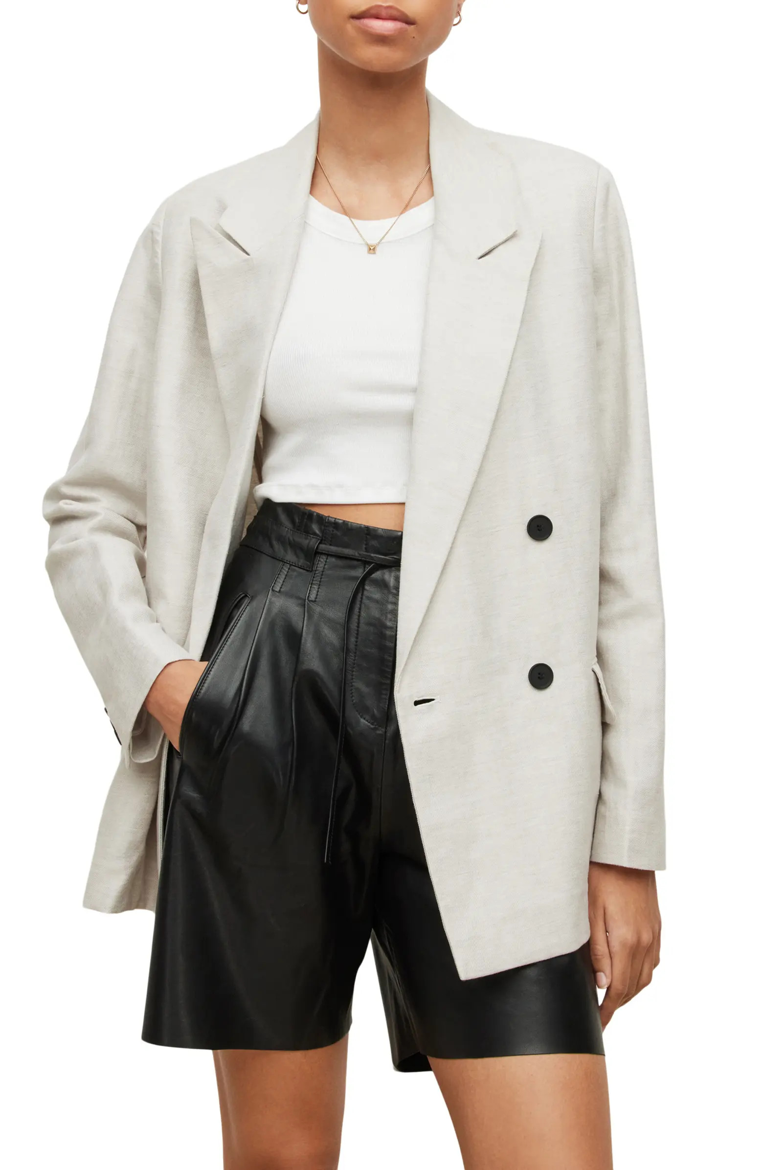 AllSaints Sammie Cotton Blend Blazer | Nordstrom | Nordstrom