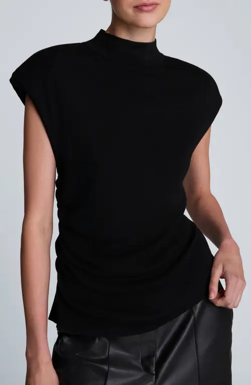 Kenneth Cole Asymmetrical Mock Neck Sweater in Black at Nordstrom, Size Small | Nordstrom