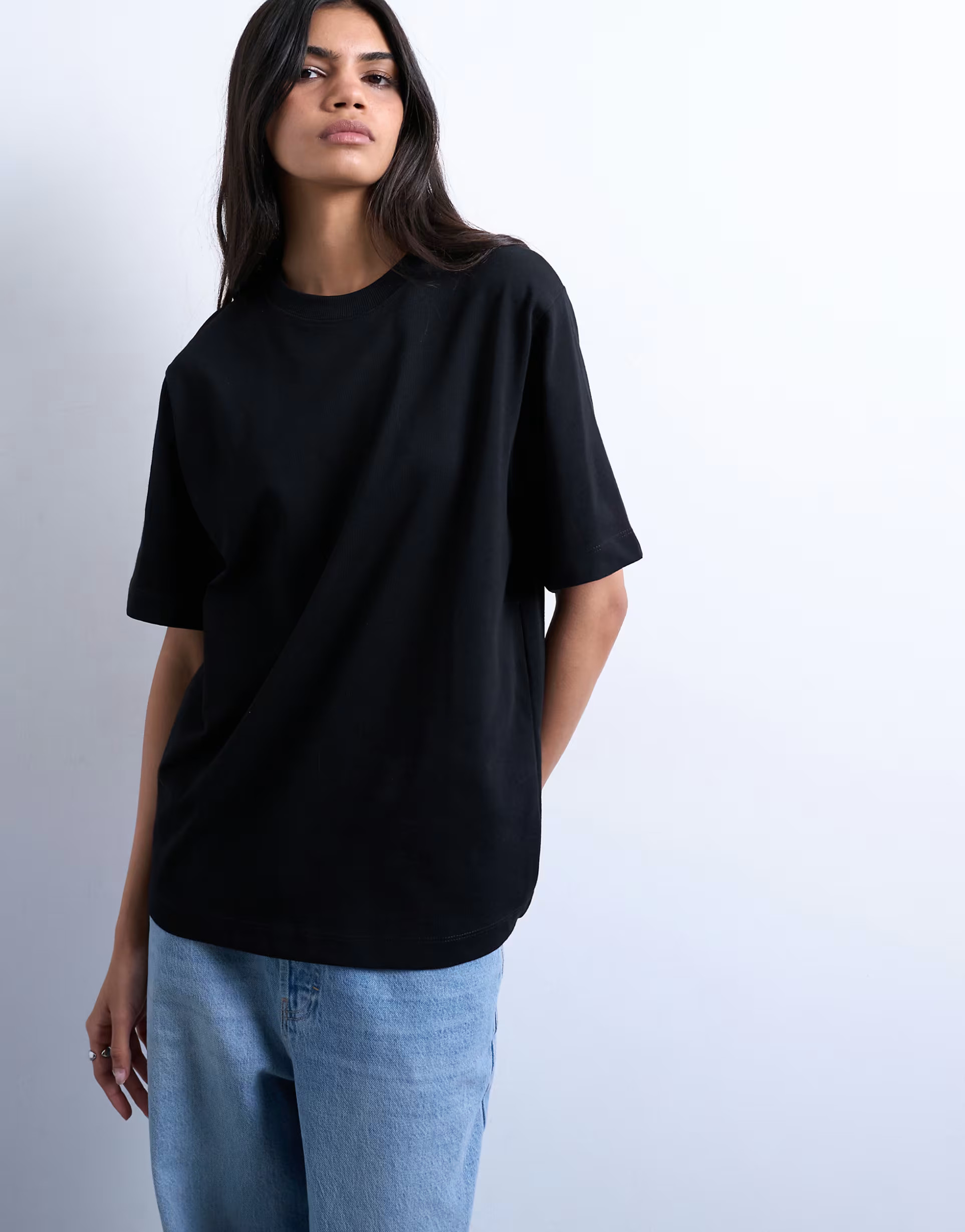 Topshop premium basic short sleeve tee in black | ASOS (Global)