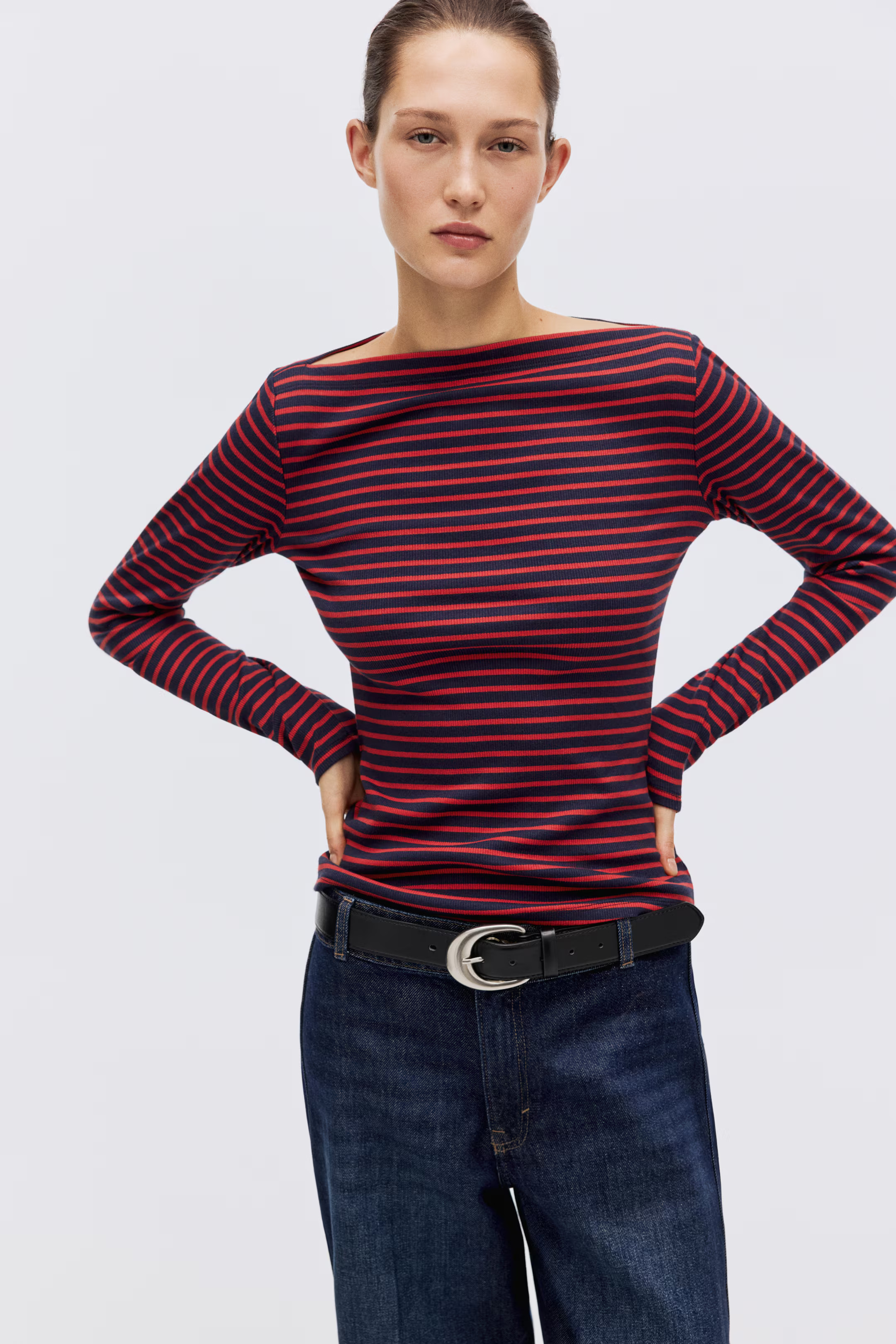 Ribbed Boat-Neck Top | H&M (US + CA)