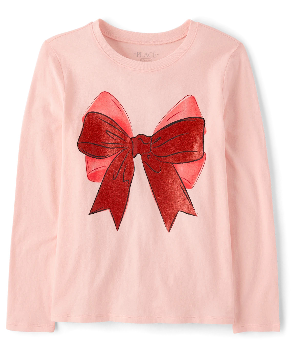 Girls Christmas Bow Graphic Tee - pink | The Children's Place