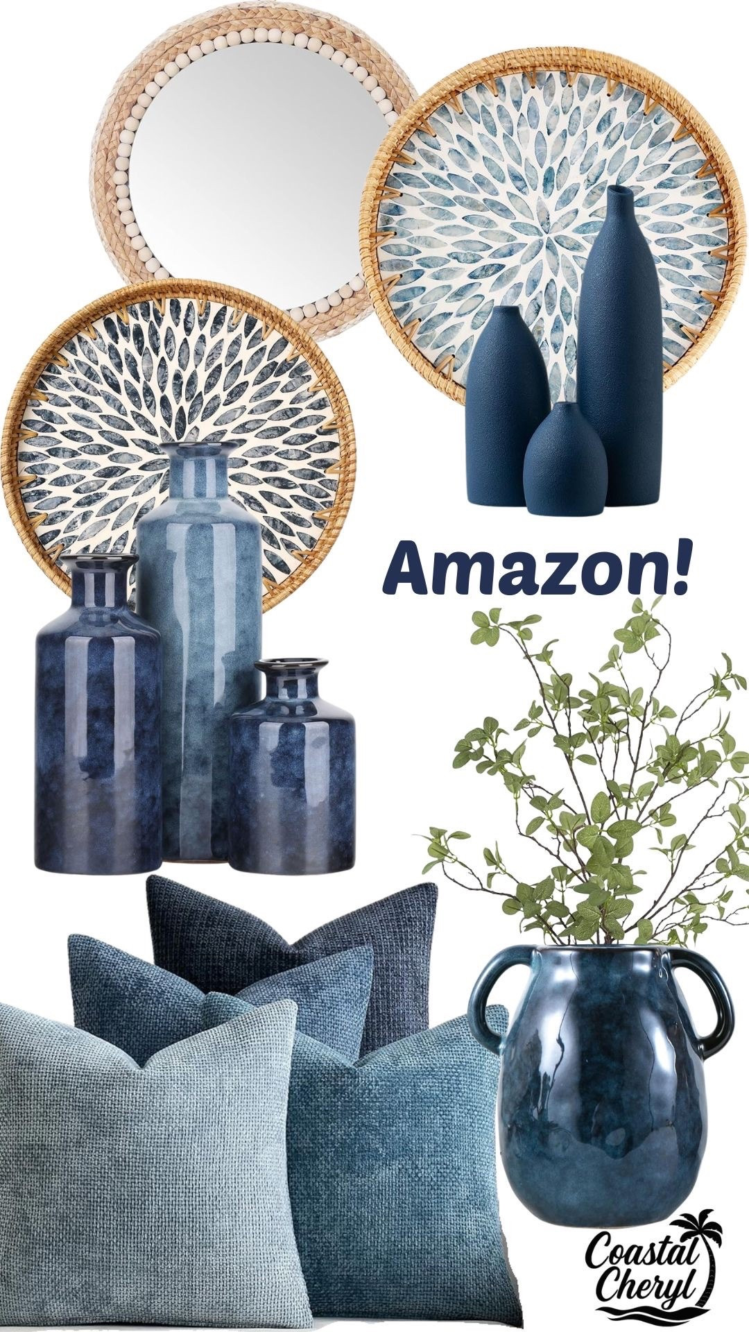 Elevate your decor with these blue ceramic vases and more! #amazon #homedecor #pillows #trays

#LTKHome #LTKmomlife #LTKSaleAlert