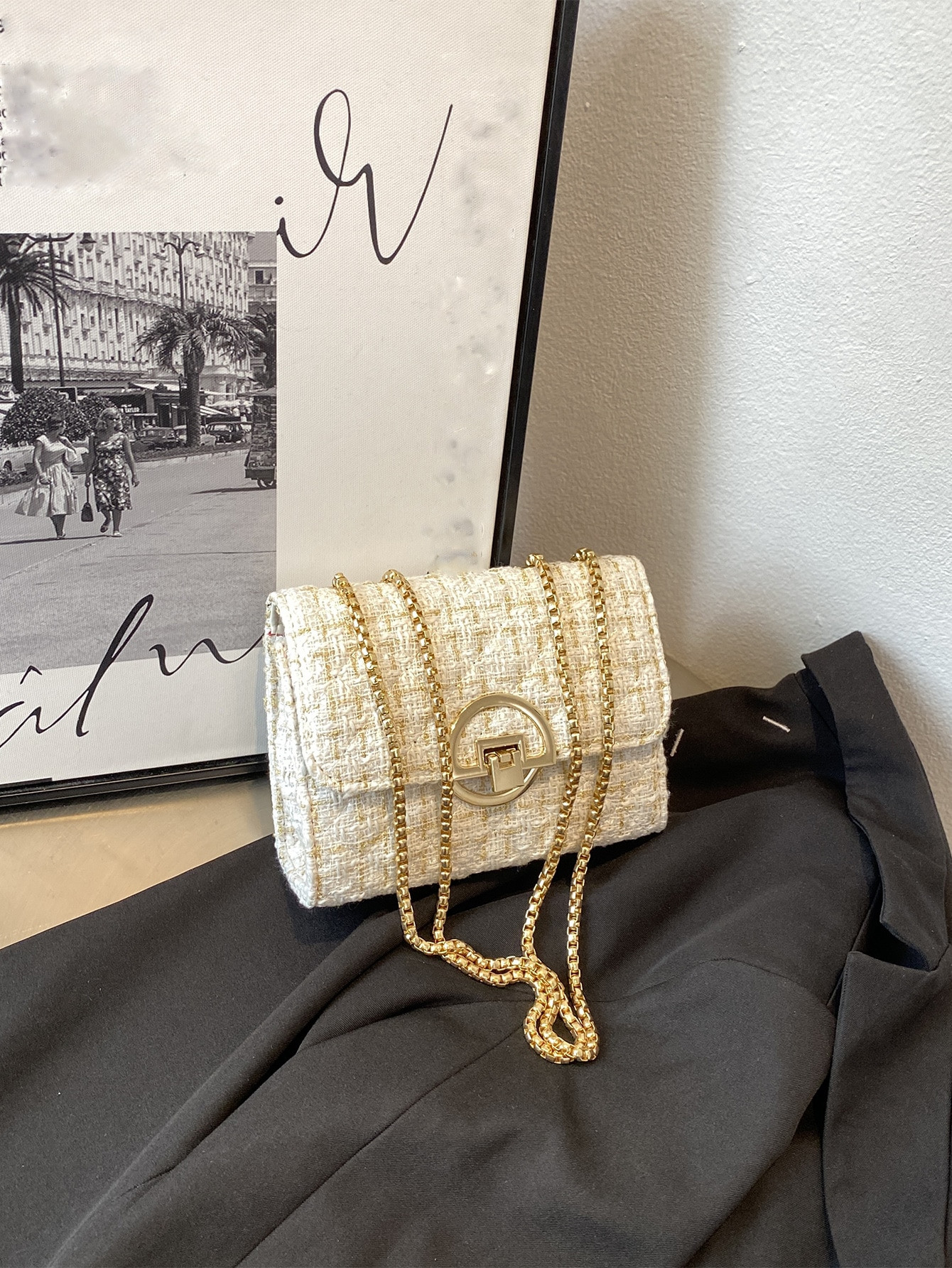 Fabric Square Bag Plaid Pattern Double Handle50+ sold recentlyGBP£8.00-5% | SHEIN