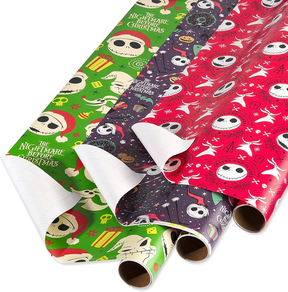 American Greetings 105 sq. ft. The Nightmare Before Christmas Christmas Wrapping Paper Bundle wit... | Amazon (US)