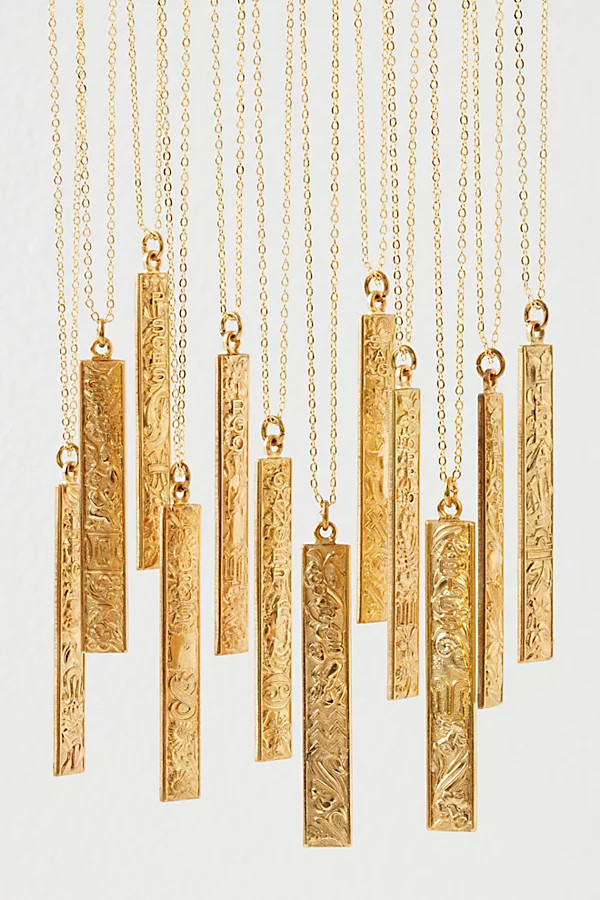 Jules Zodiac Necklace by Free People, Aquarius, One Size | Free People (Global - UK&FR Excluded)