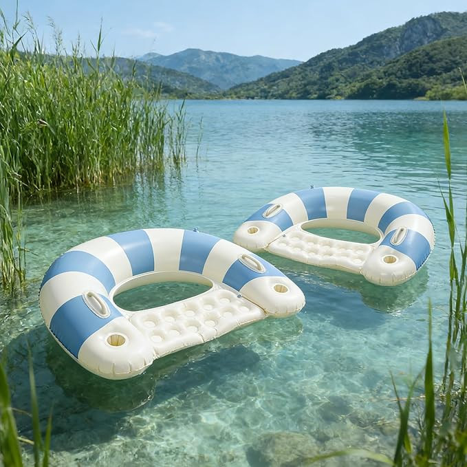 2PCS Pool Floats Adult Chair Inflatable Pool Floaties Water Rafts with Handle XL Swimming Pool Fl... | Amazon (US)